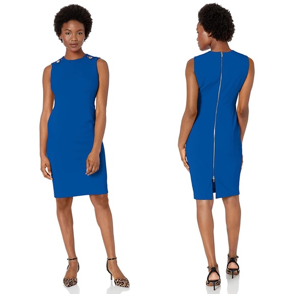 Calvin Klein Dresses & Skirts - Calvin Klein Cobalt Blue Sleeveless Back Zip Dress